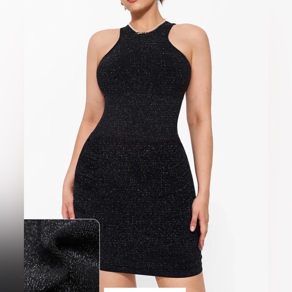 Popilush gorgeous dress, shimmery stretchy shapewear size large new in bag
